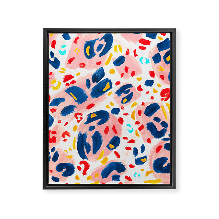 Painted Abstract Leopard Print Framed Canvas Print Gallery Image 1