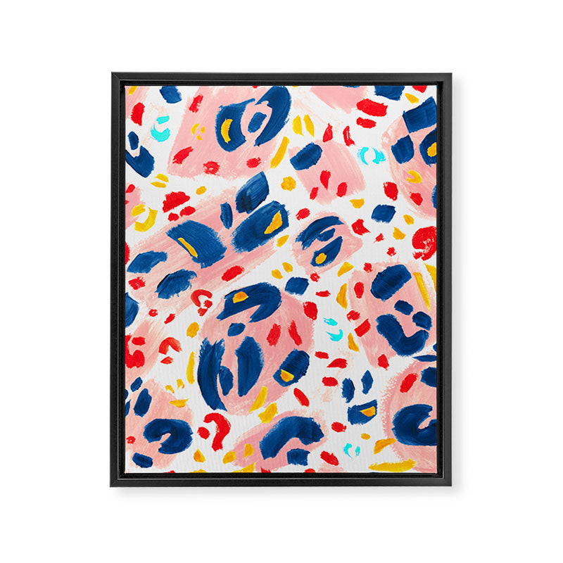 Painted Abstract Leopard Print Framed Canvas Print Gallery Image 8