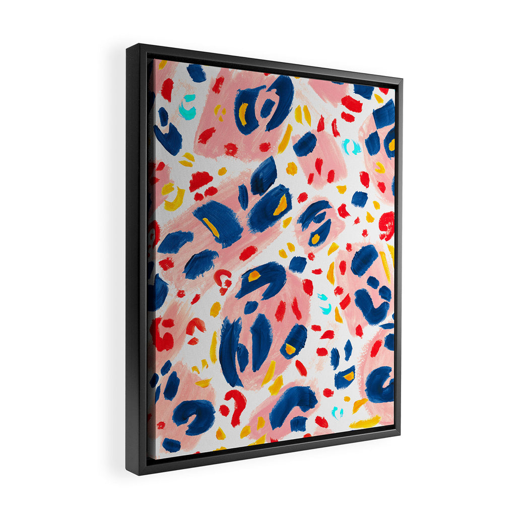 Painted Abstract Leopard Print Framed Canvas Print Gallery Image 2