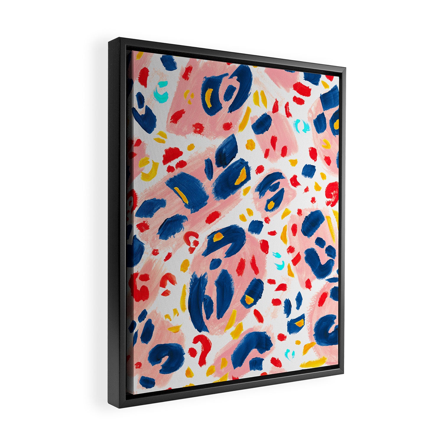Painted Abstract Leopard Print Framed Canvas Print Gallery Image 2