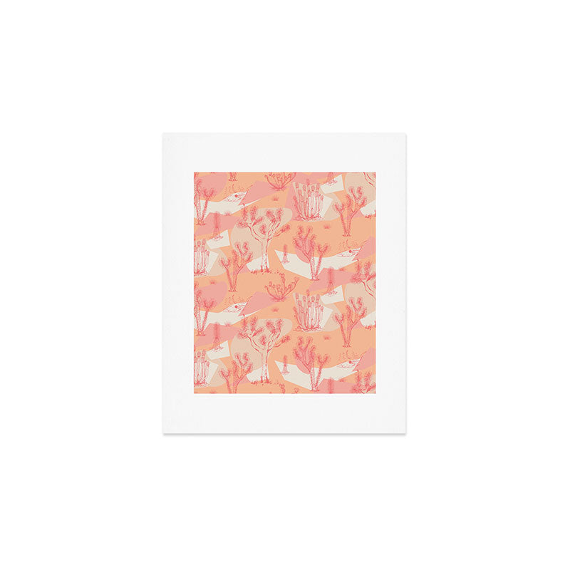 Peach Mohave Desert Art Print Gallery Image 1