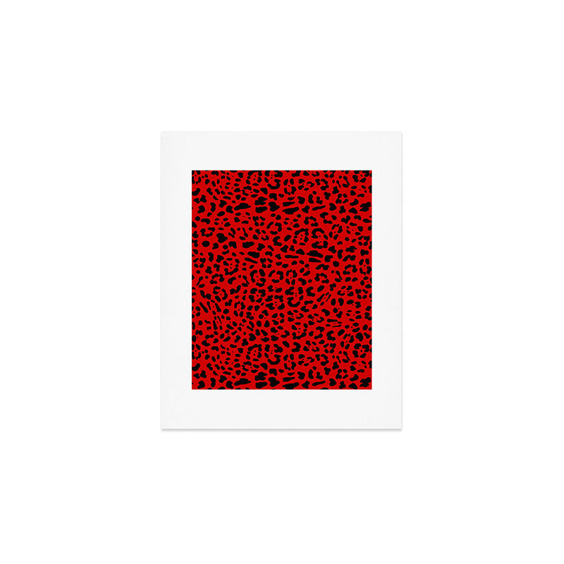 Punk Rock Red Leopard Pattern Art Print Gallery Image 1