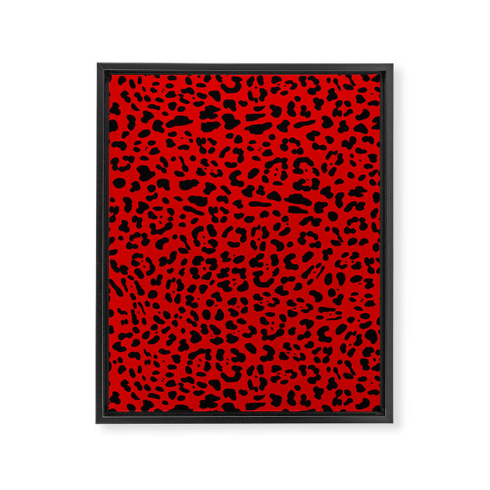 Punk Rock Red Leopard Pattern Framed Canvas Print Gallery Image 1