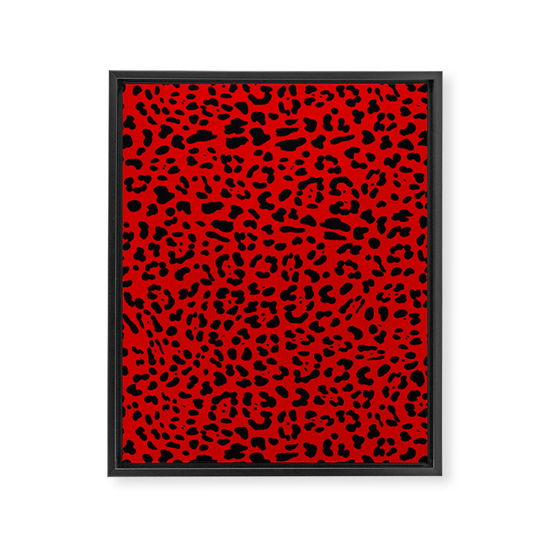 Punk Rock Red Leopard Pattern Framed Canvas Print Gallery Image 8