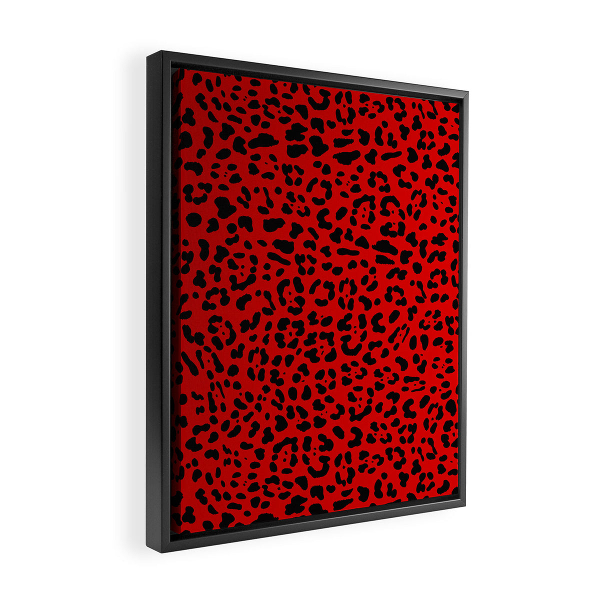Punk Rock Red Leopard Pattern Framed Canvas Print Gallery Image 2