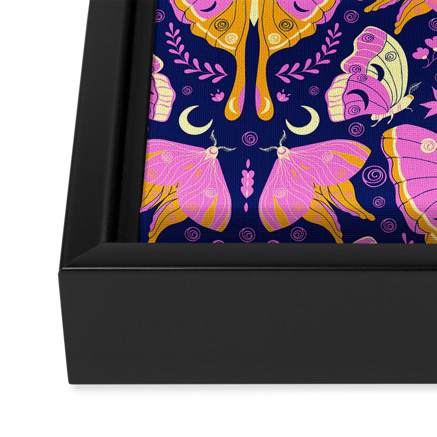 Purple Violet Luna Moths Framed Canvas Print Gallery Image 3