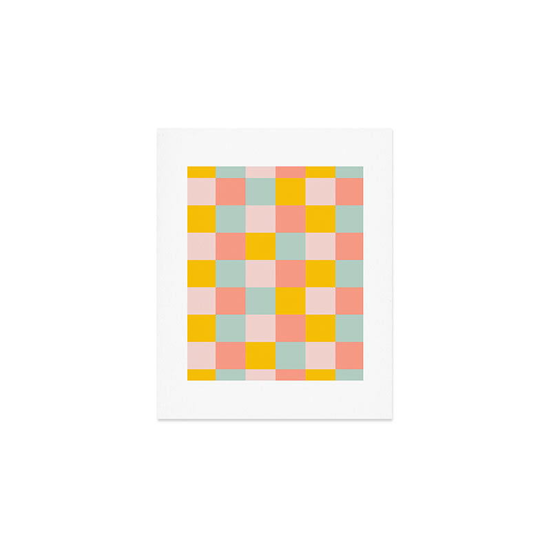 Retro Funky Checks Art Print Gallery Image 1