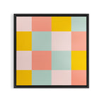 Retro Funky Checks Framed Canvas Print Gallery Image 3