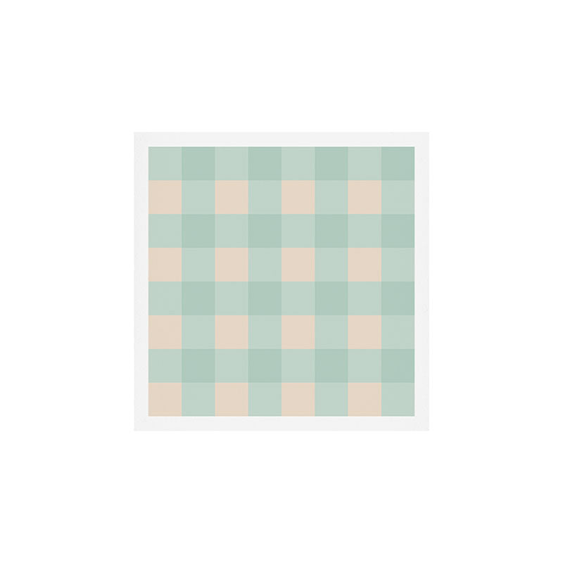 Retro Green Blue Gingham Art Print Gallery Image 1