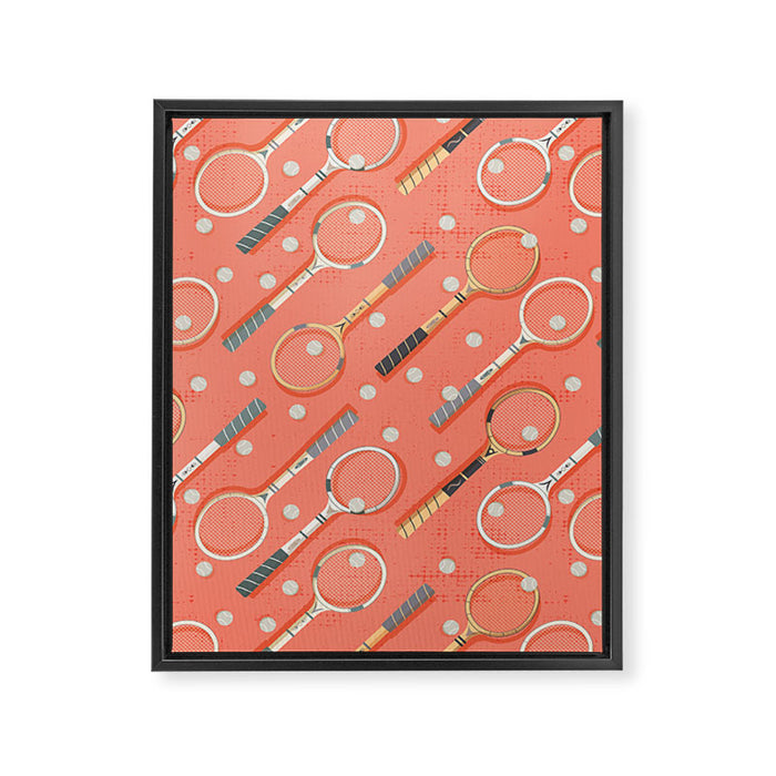 Retro Tennis on Clay Framed Canvas Print Gallery Image 1