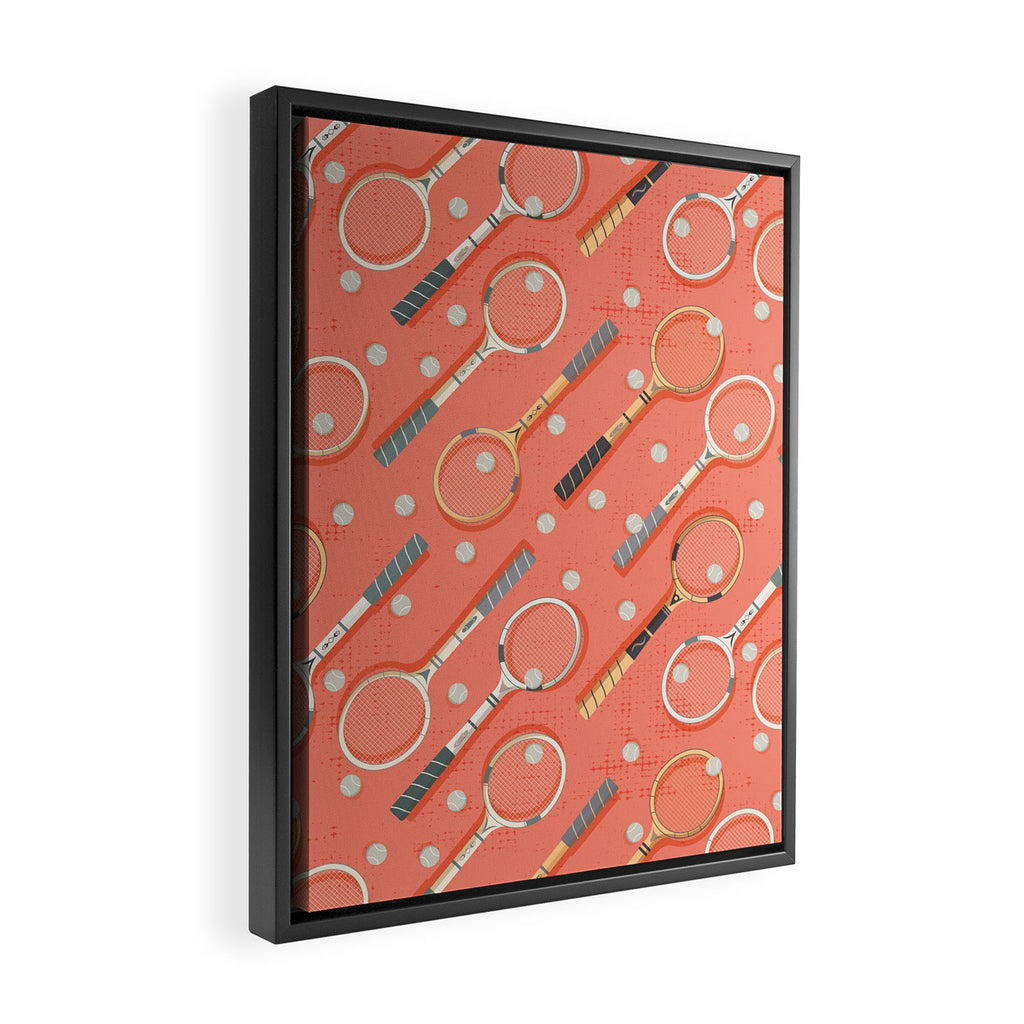Retro Tennis on Clay Framed Canvas Print Gallery Image 2