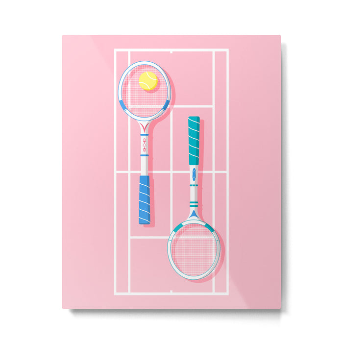 Retro Tennis Metal Print Gallery Image 1