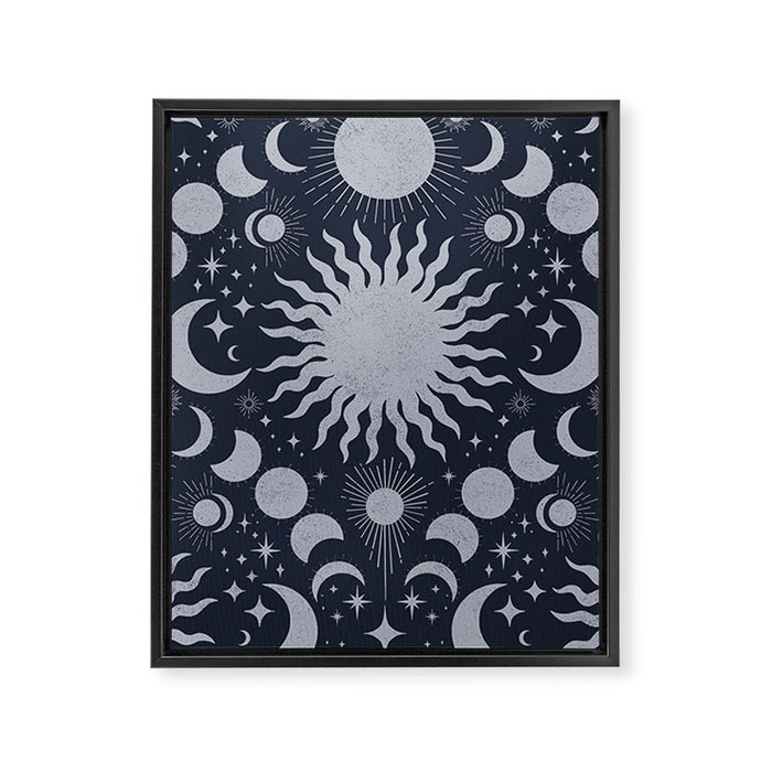 Tarot Celestial Indigo Framed Canvas Print Gallery Image 1