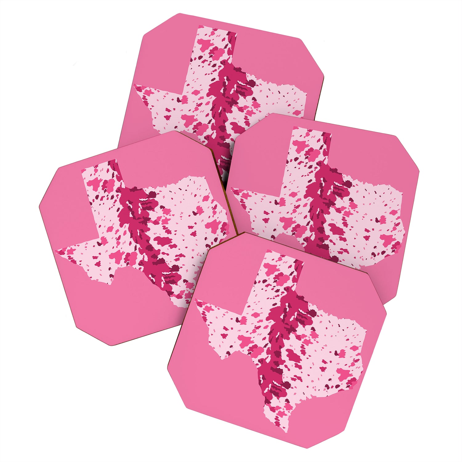 Texas Pink Longhorn Coaster Gallery Image 1