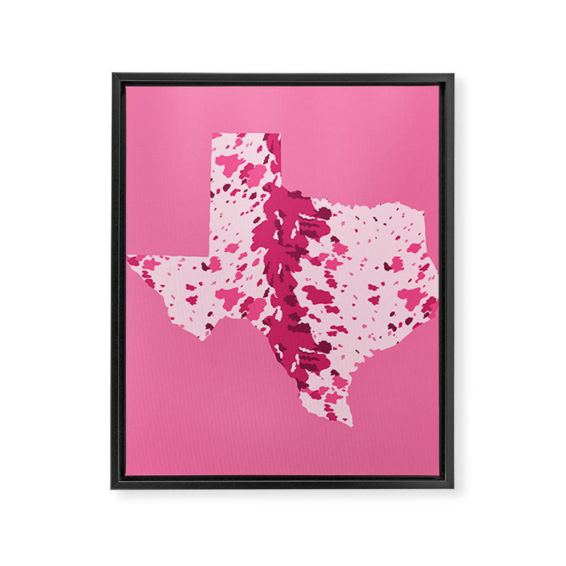 Texas Pink Longhorn Framed Canvas Print Gallery Image 8