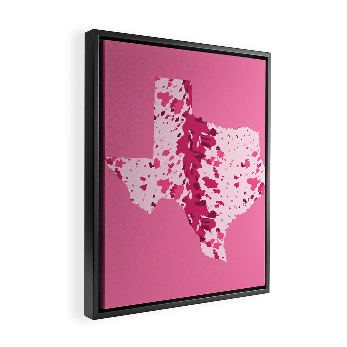Texas Pink Longhorn Framed Canvas Print Gallery Image 2