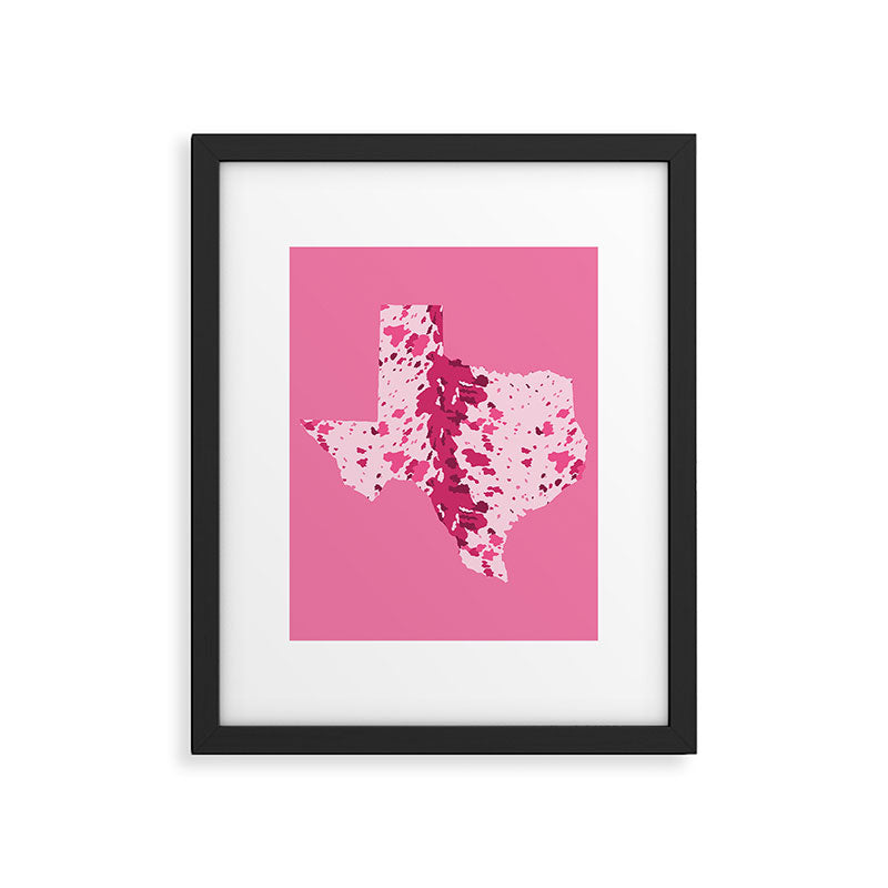 Texas Pink Longhorn Framed Art Print Gallery Image 6