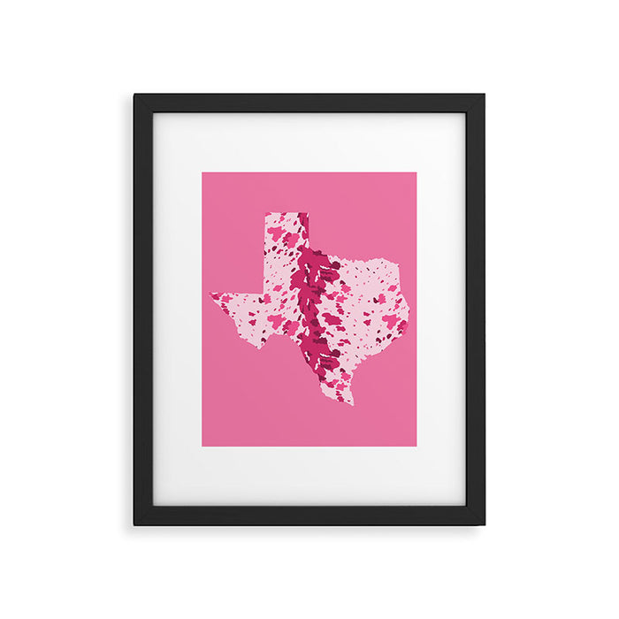 Texas Pink Longhorn Framed Art Print Gallery Image 1