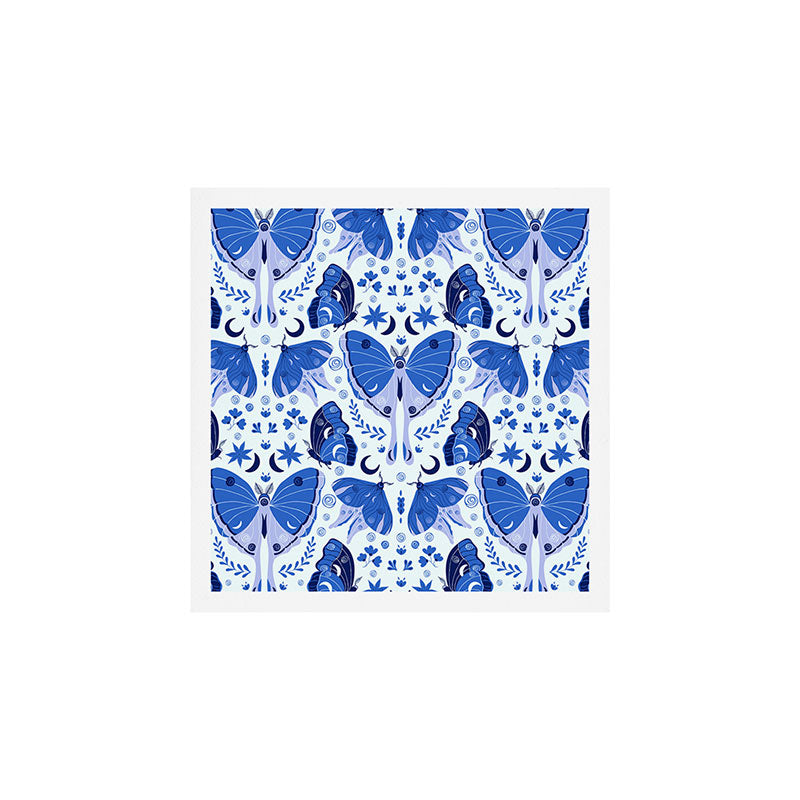 Vintage Blue Moths Art Print Gallery Image 1