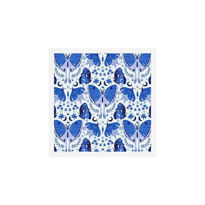 Vintage Blue Moths Art Print Gallery Image 1