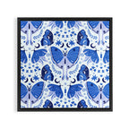 Vintage Blue Moths Framed Canvas Print Gallery Image 3