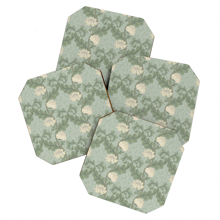 Vintage Floral Arts and Crafts Style Coaster Gallery Image 1