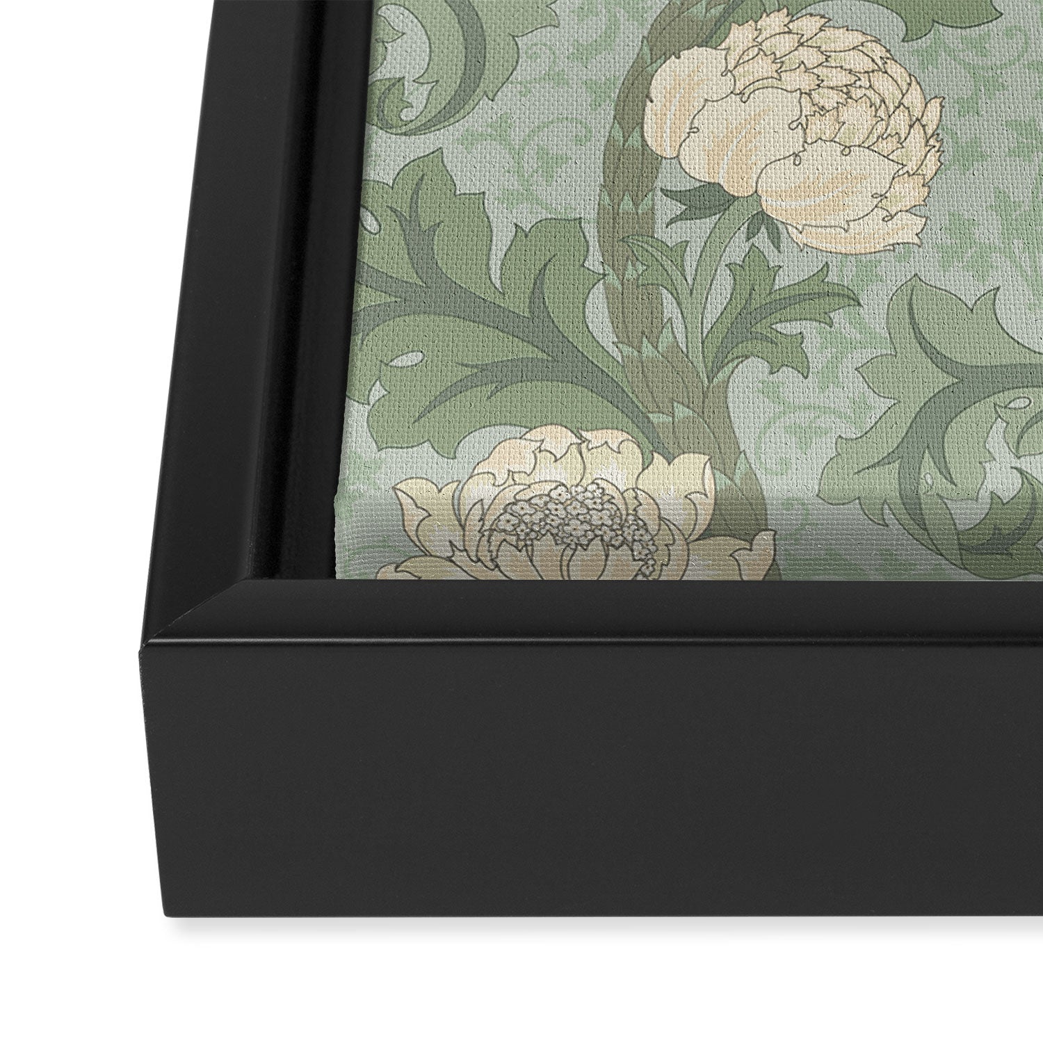 Vintage Floral Arts and Crafts Style Framed Canvas Print Gallery Image 3