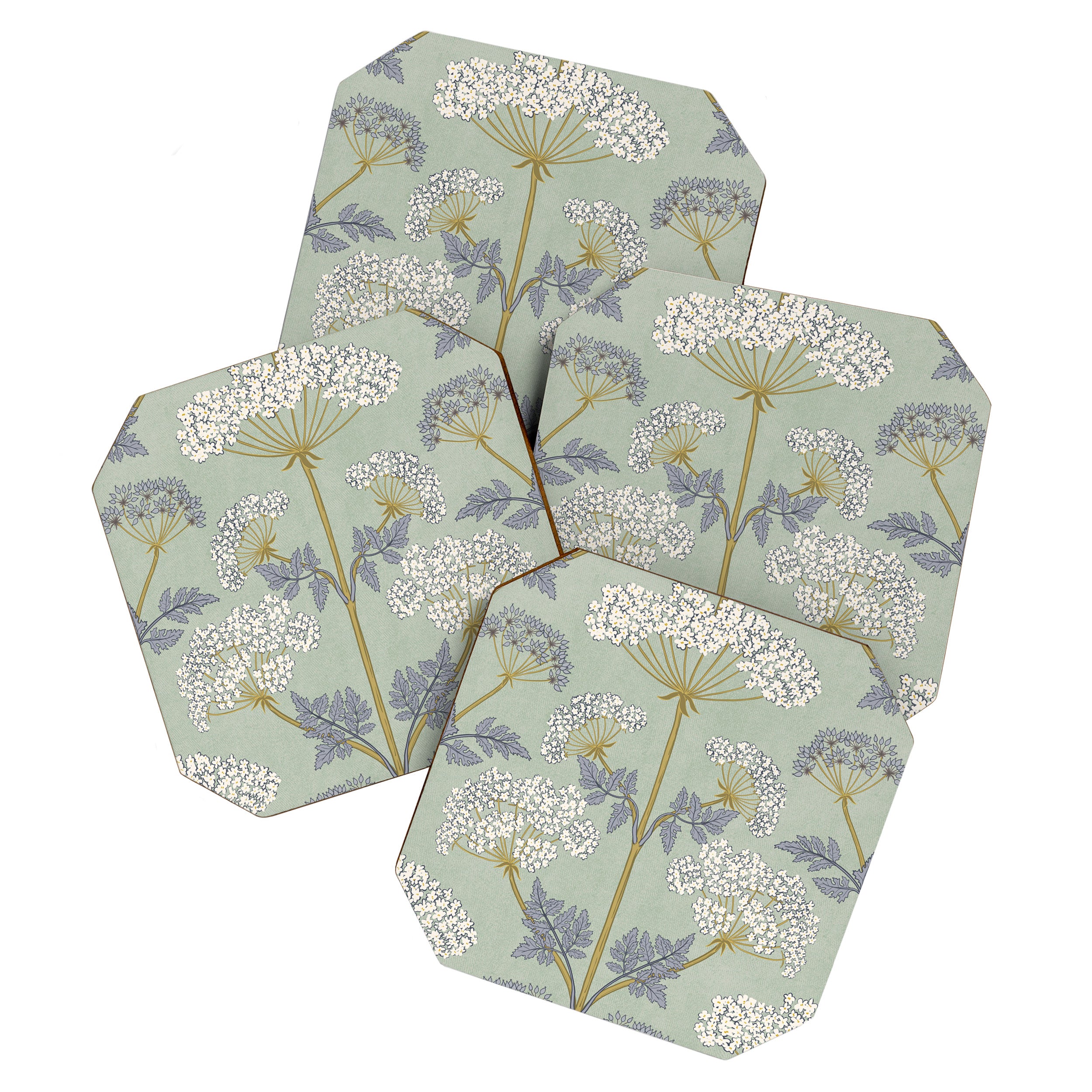 Vintage Sage Floral Coaster Gallery Image 1