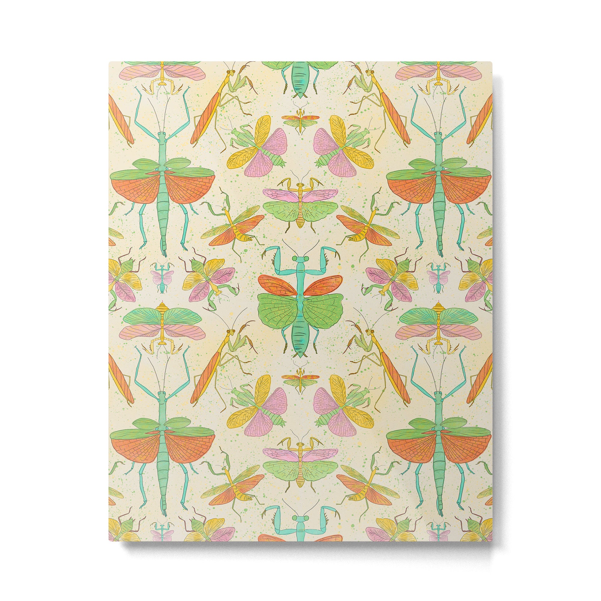 Whimsical Praying Mantis Retro Colors  Metal Print Gallery Image 6