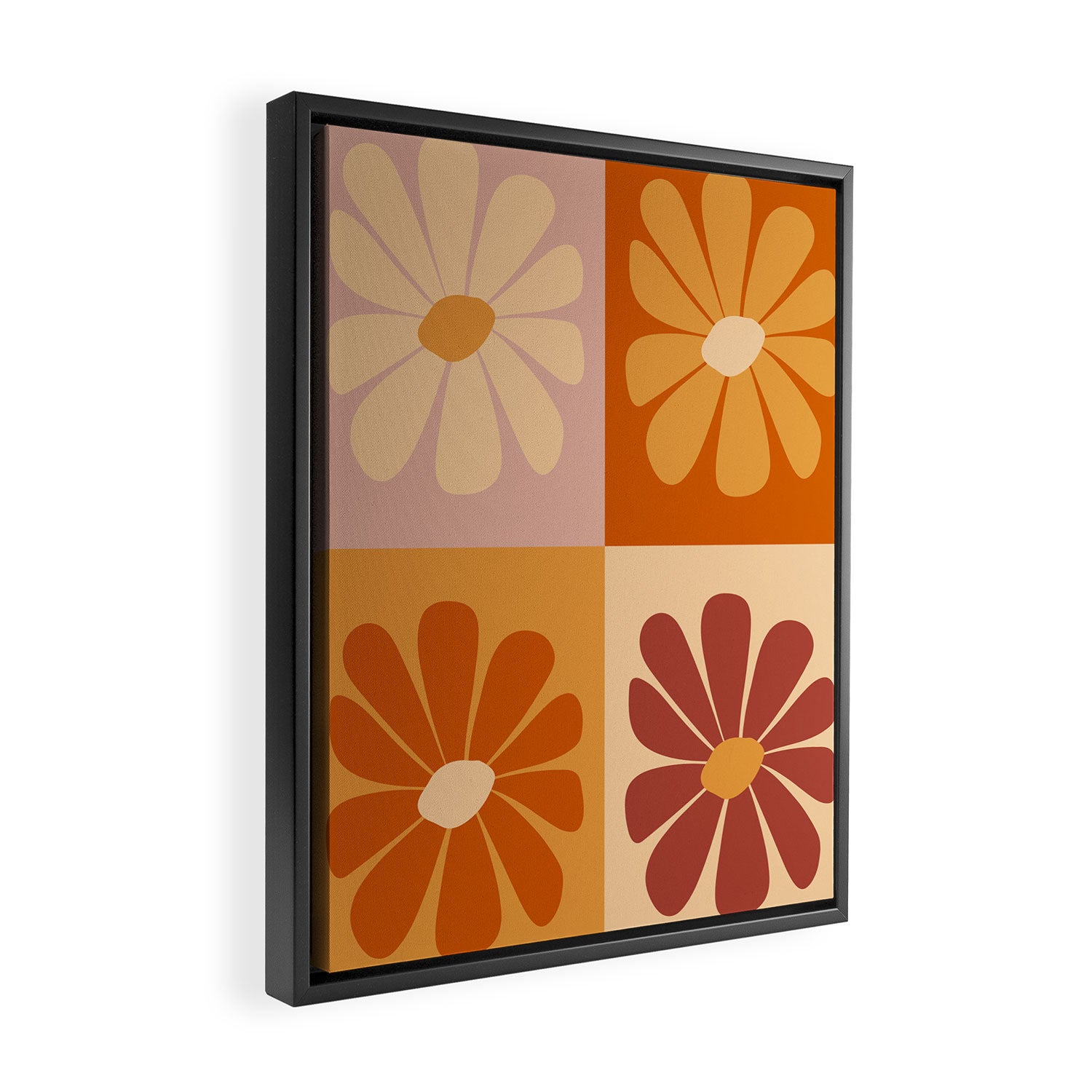 70's Daisy Bloom  Framed Canvas Print Gallery Image 2