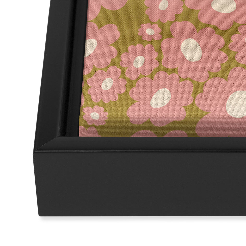 70âs Retro Floral  Framed Canvas Print Gallery Image 3