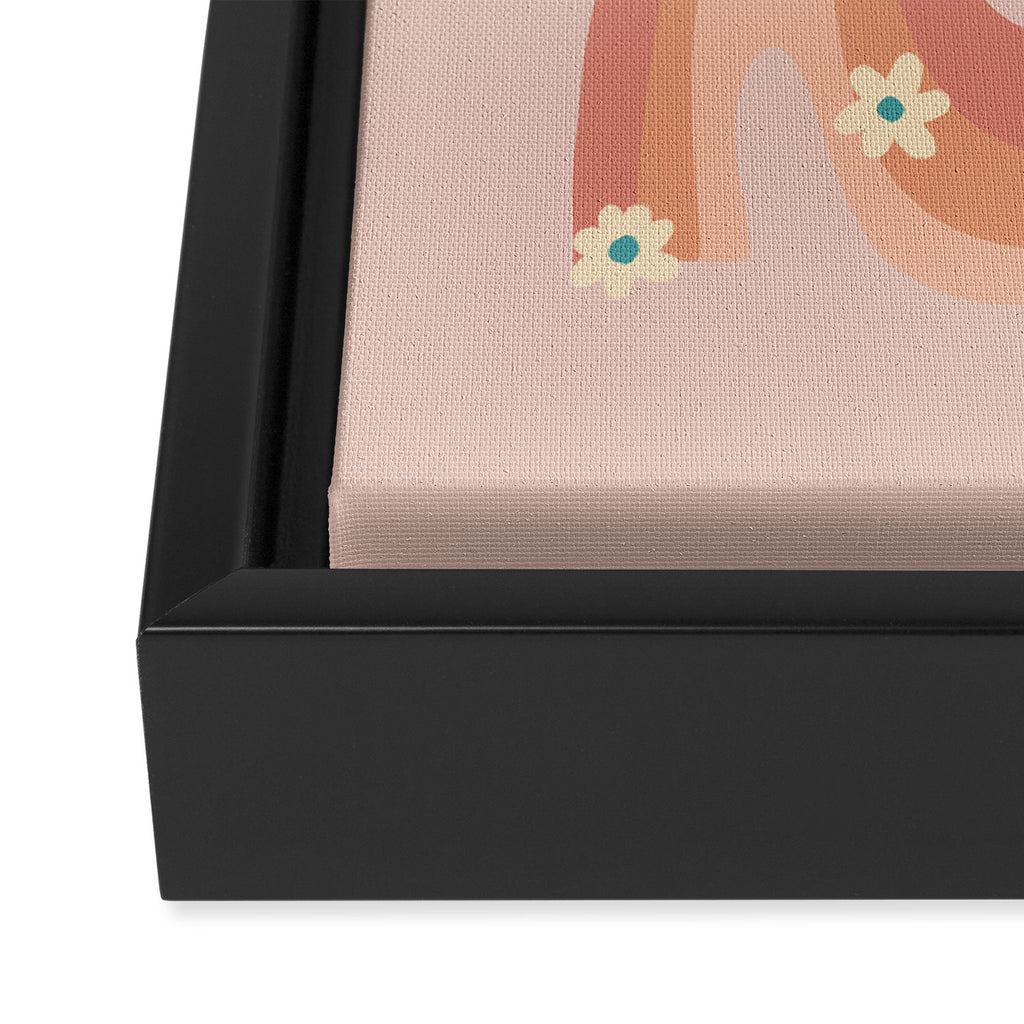 70s Retro Floral vibe Framed Canvas Print Gallery Image 3