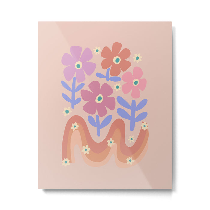 70s Retro Floral vibe Metal Print Gallery Image 1