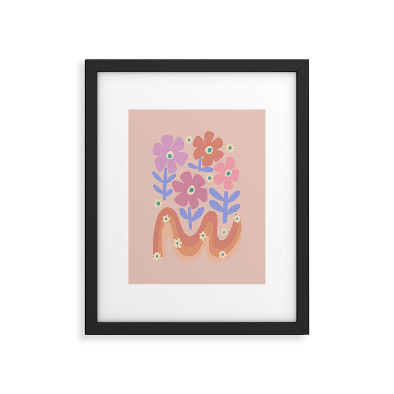 70s Retro Floral vibe Framed Art Print Gallery Image 5