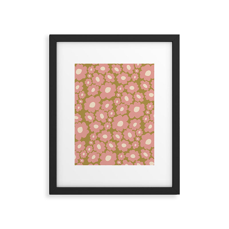 70âs Retro Floral  Framed Art Print Gallery Image 4