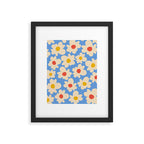 Abstract Flower Shape - Blue, Yellow and Red Framed Art Print Gallery Image 5