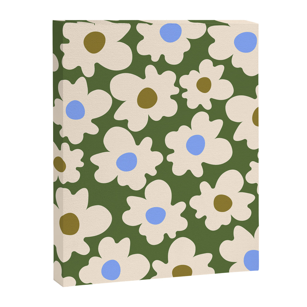 Abstract Flower Shape - Green and Blue Canvas Print Gallery Image 6