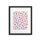 Abstract Flower Shape - Lilac, Cream and Red Framed Art Print Gallery Image 5