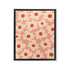 Abstract Flower Shape - Peach, Red and Cream Framed Canvas Print Gallery Image 6