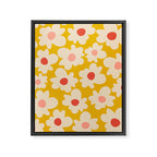Abstract Flower Shape - Yellow, Red and Peach  Framed Canvas Print Gallery Image 6