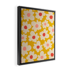 Abstract Flower Shape - Yellow, Red and Peach  Framed Canvas Print Gallery Image 2
