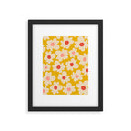 Abstract Flower Shape - Yellow, Red and Peach  Framed Art Print Gallery Image 5