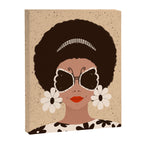 Afro Woman Portrait - Retro vibes  Canvas Print Gallery Image 8