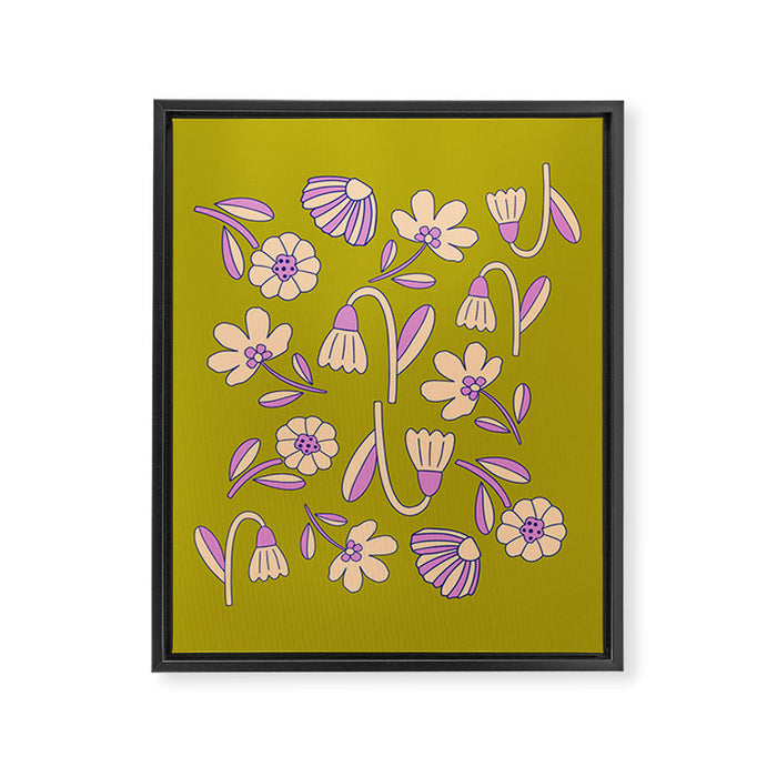Art déco Floral  Framed Canvas Print Gallery Image 1
