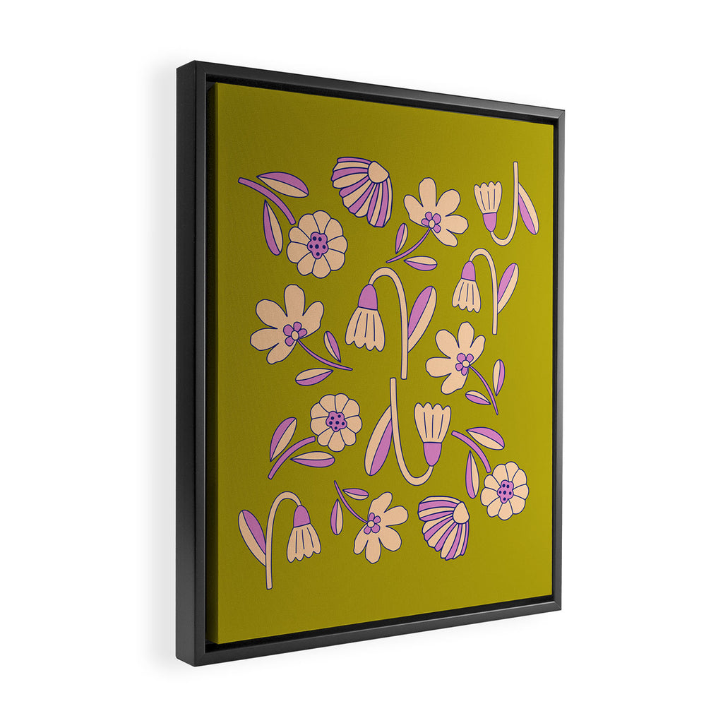 Art déco Floral  Framed Canvas Print Gallery Image 2