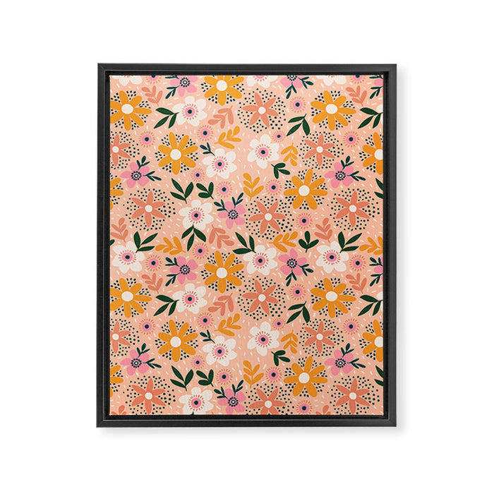 Autumn Floral Pattern Framed Canvas Print Gallery Image 1