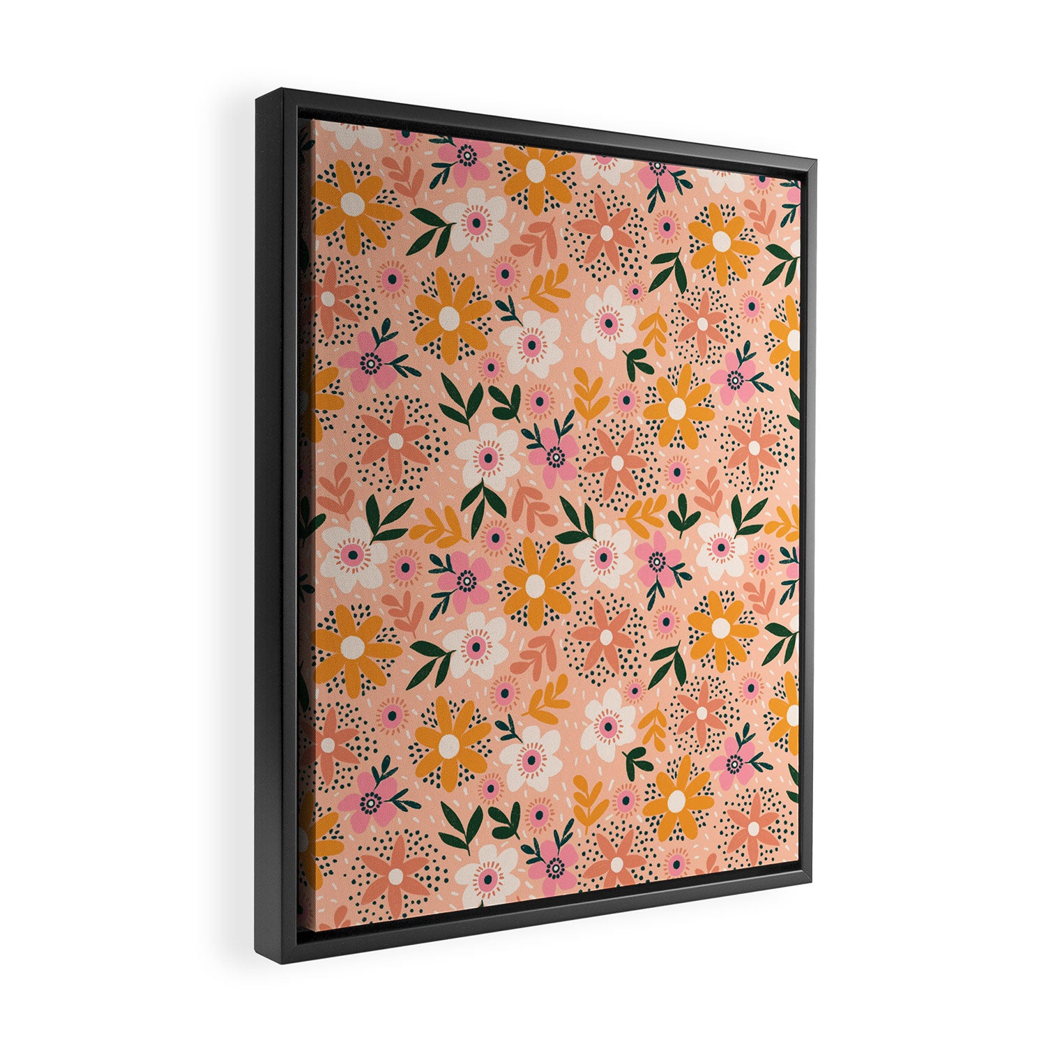 Autumn Floral Pattern Framed Canvas Print Gallery Image 2