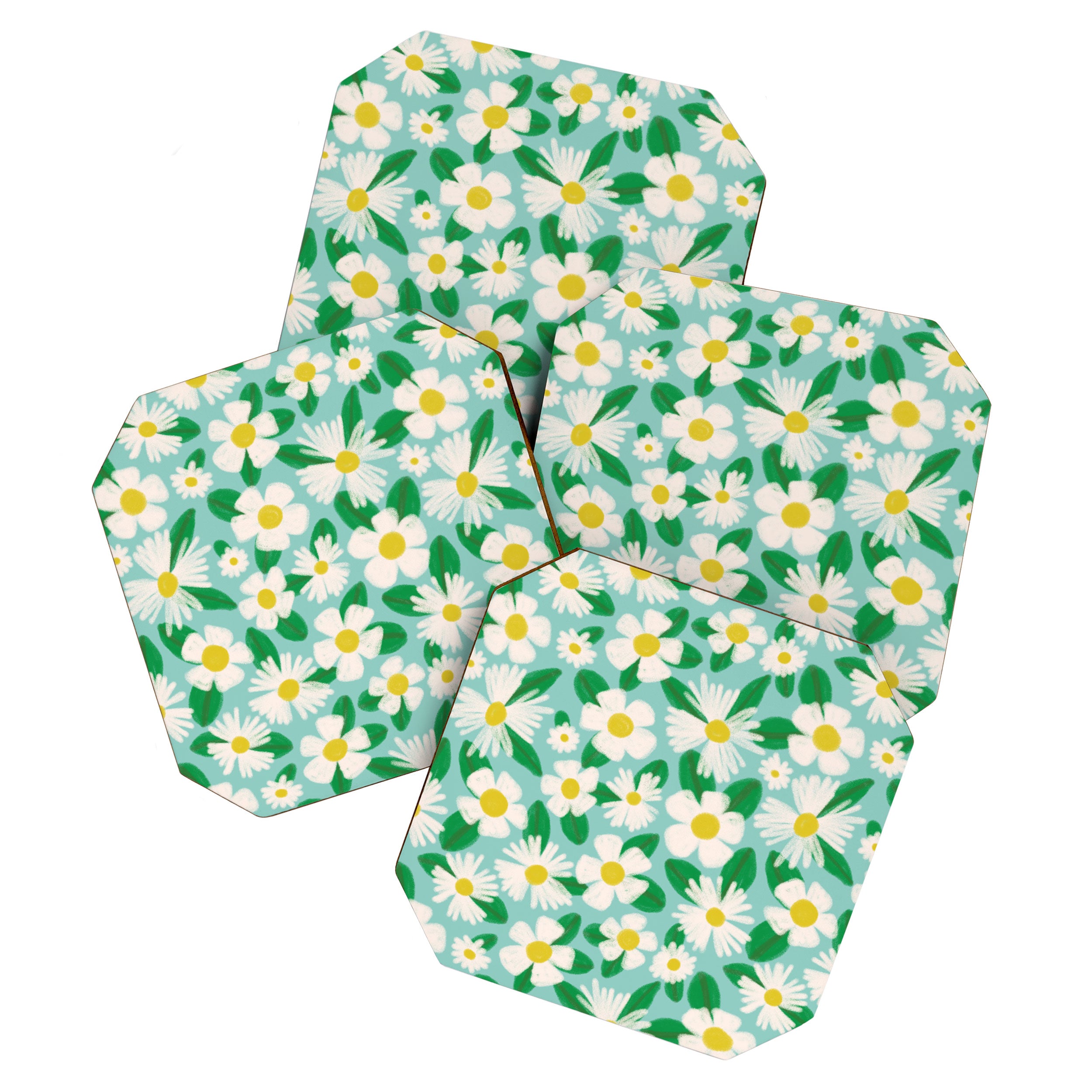 Big Bloom Floral - green Coaster Gallery Image 1