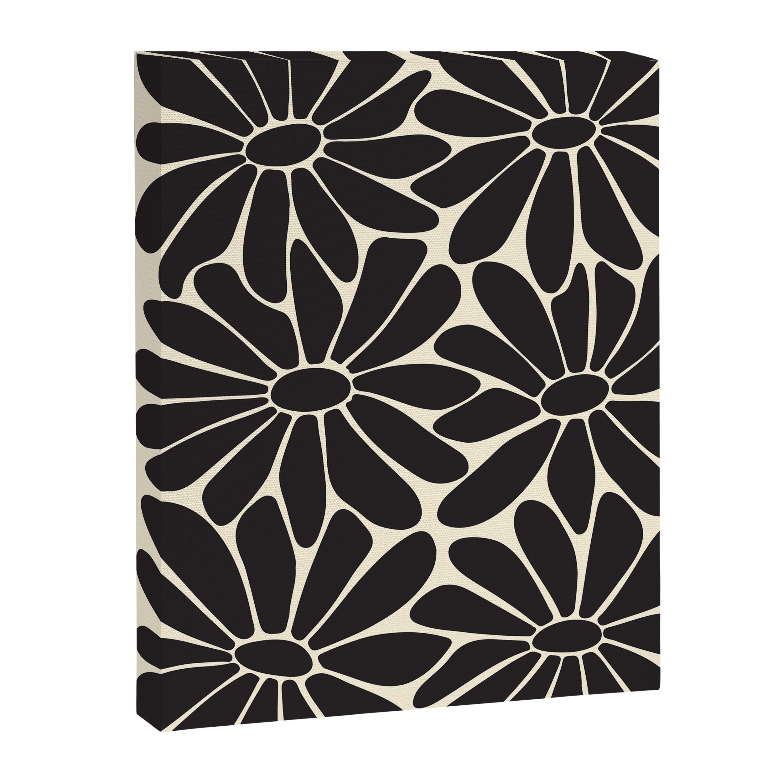 Big Daisy - Groovy Flower - Black & White Canvas Print Gallery Image 8