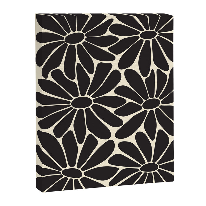 Big Daisy - Groovy Flower - Black & White Canvas Print Gallery Image 1